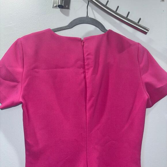 LIKELY Hot Pink Bodycon Short Sleeve Cocktail Sheath Dress - Size 4 - Picture 6 of 12